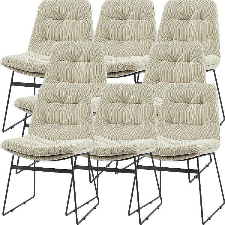 Industrial Dining Chairs Armless Chair with Metal Legs for Home