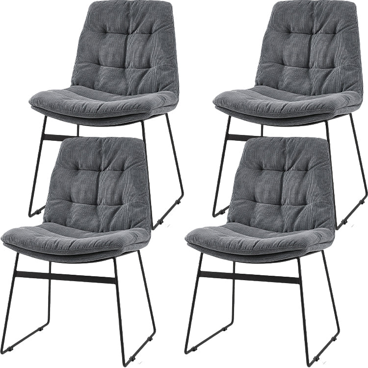 Industrial Dining Chairs Armless Chair with Metal Legs for Home
