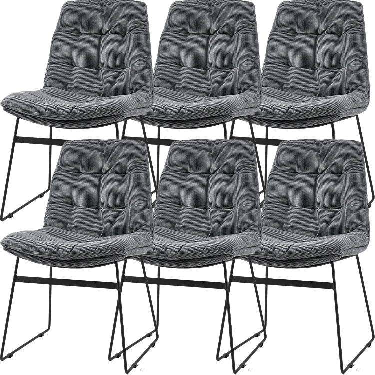 Industrial Dining Chairs Armless Chair with Metal Legs for Home