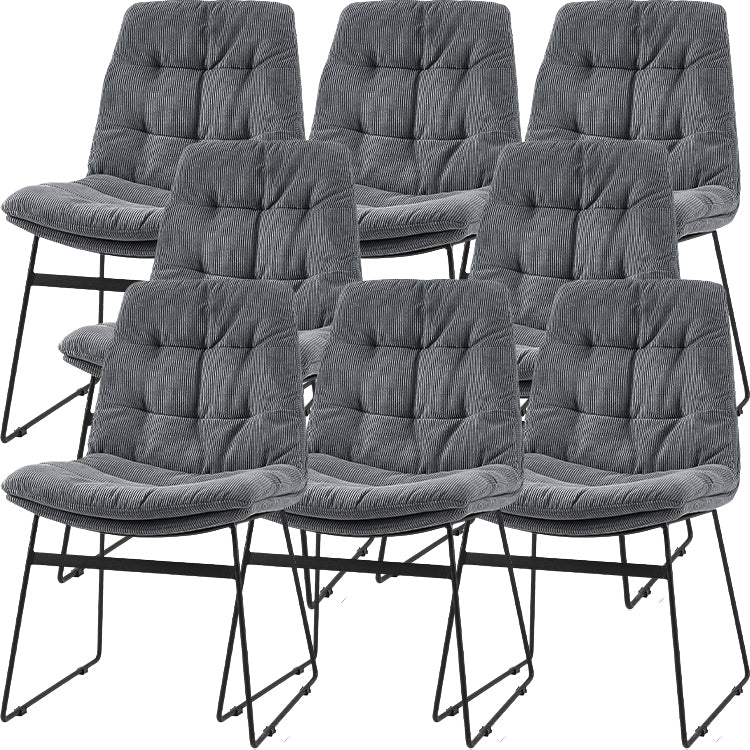 Industrial Dining Chairs Armless Chair with Metal Legs for Home