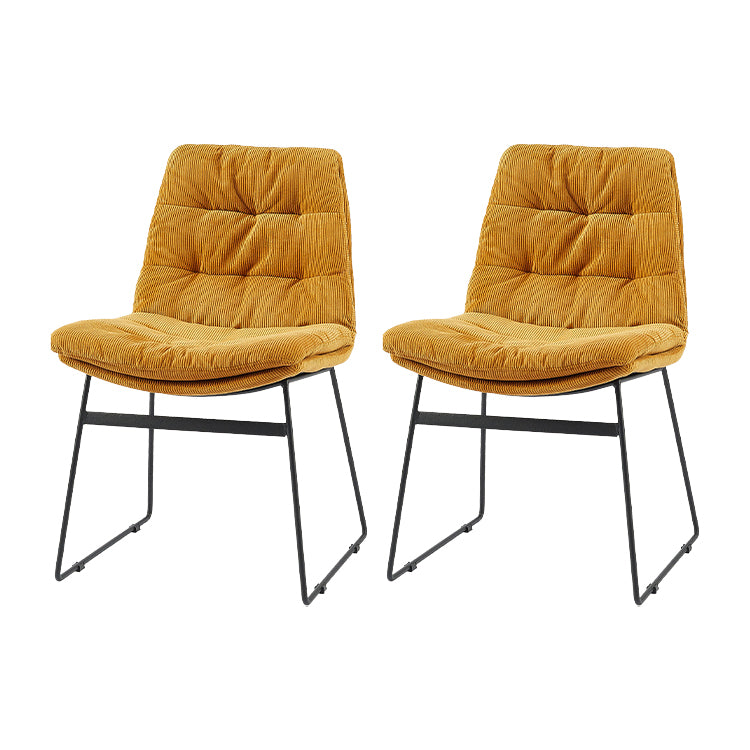 Industrial Dining Chairs Armless Chair with Metal Legs for Home