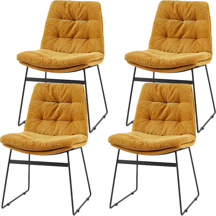 Industrial Dining Chairs Armless Chair with Metal Legs for Home