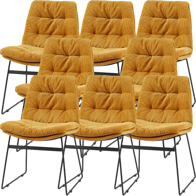 Industrial Dining Chairs Armless Chair with Metal Legs for Home