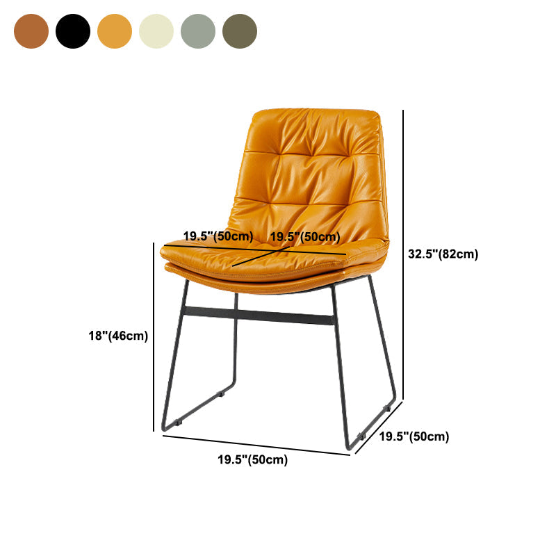 Industrial Dining Chairs Armless Chair with Metal Legs for Home