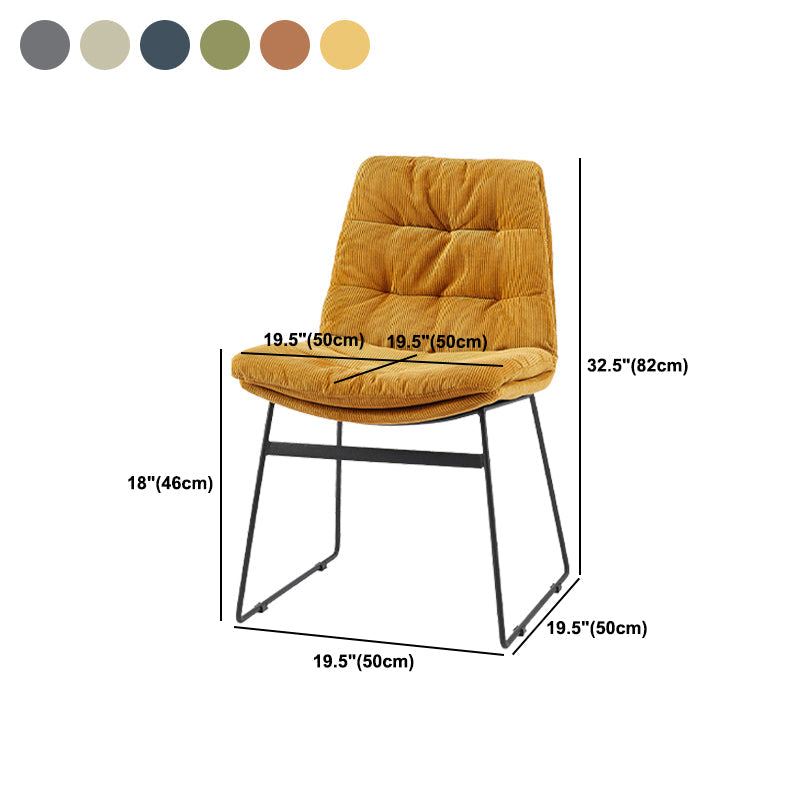 Industrial Dining Chairs Armless Chair with Metal Legs for Home