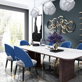 Open Back Dining Side Chair Faux Leather and Wood Armless Dining Chairs