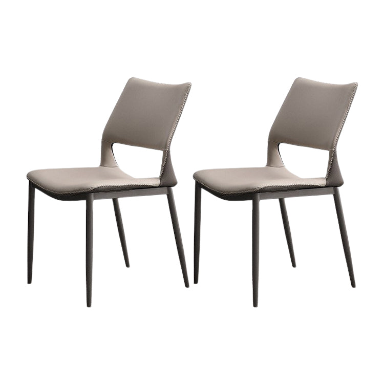 Chaises de salle à manger contemporaines chaise sans bras avec des jambes en métal pour la maison