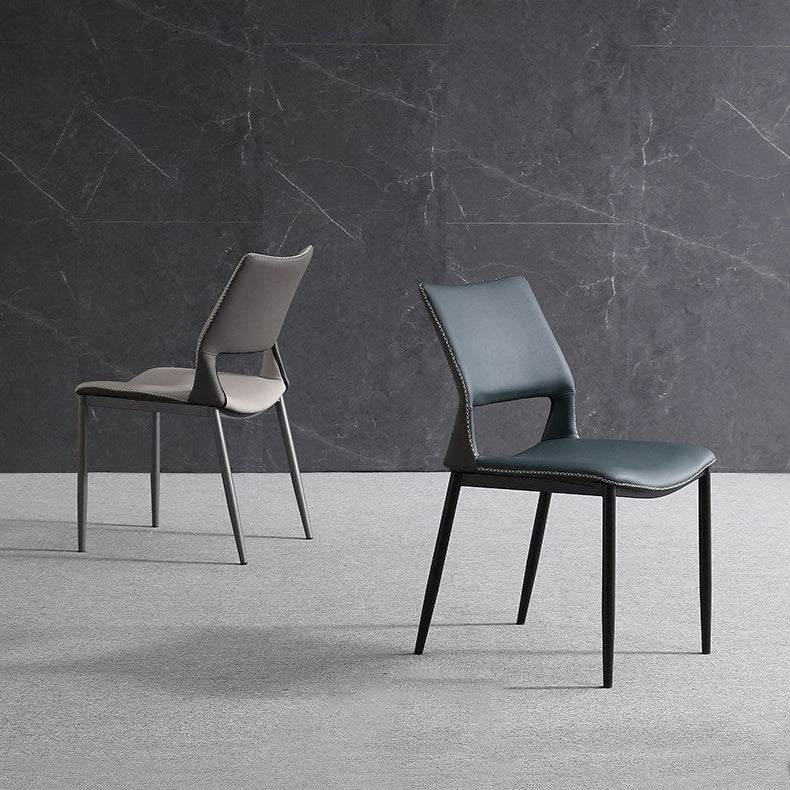 Chaises de salle à manger contemporaines chaise sans bras avec des jambes en métal pour la maison