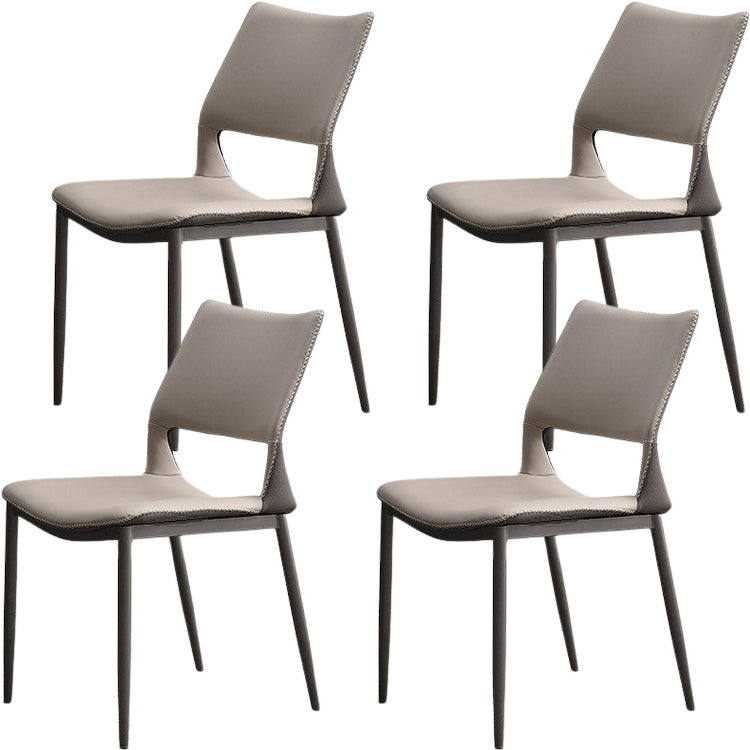 Chaises de salle à manger contemporaines chaise sans bras avec des jambes en métal pour la maison