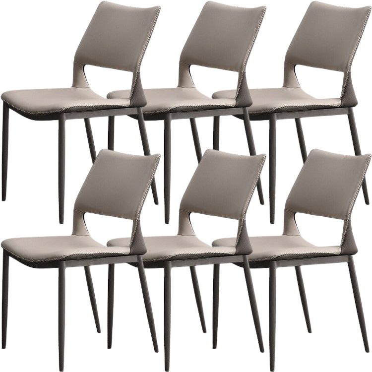 Chaises de salle à manger contemporaines chaise sans bras avec des jambes en métal pour la maison