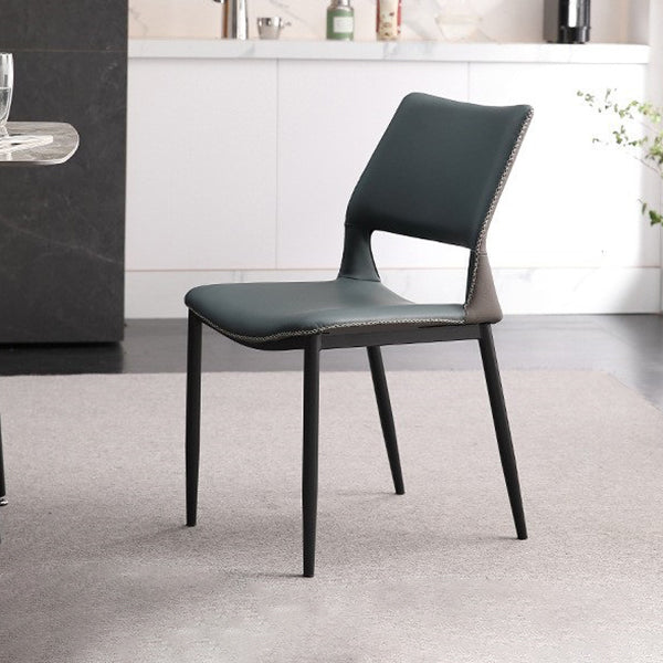 Chaises de salle à manger contemporaines chaise sans bras avec des jambes en métal pour la maison