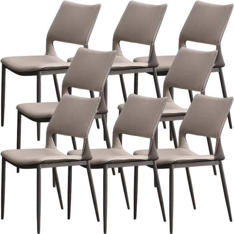 Chaises de salle à manger contemporaines chaise sans bras avec des jambes en métal pour la maison