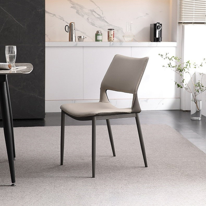 Chaises de salle à manger contemporaines chaise sans bras avec des jambes en métal pour la maison