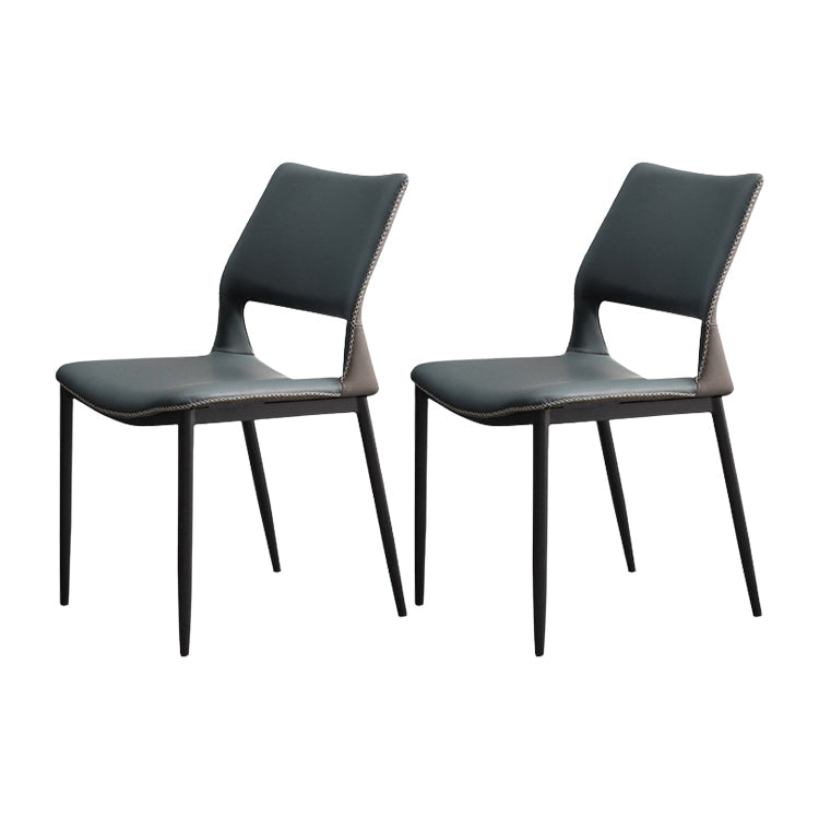Chaises de salle à manger contemporaines chaise sans bras avec des jambes en métal pour la maison
