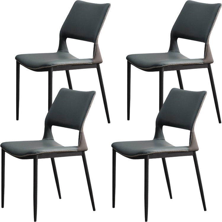 Chaises de salle à manger contemporaines chaise sans bras avec des jambes en métal pour la maison