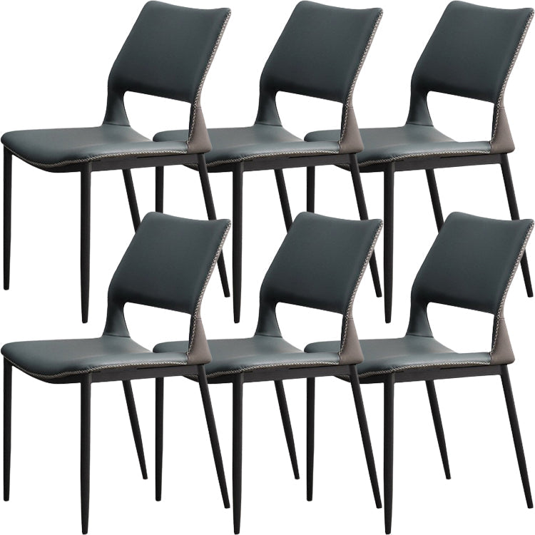 Chaises de salle à manger contemporaines chaise sans bras avec des jambes en métal pour la maison