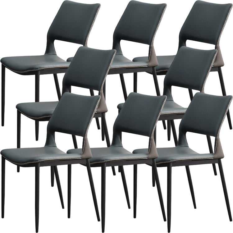 Chaises de salle à manger contemporaines chaise sans bras avec des jambes en métal pour la maison