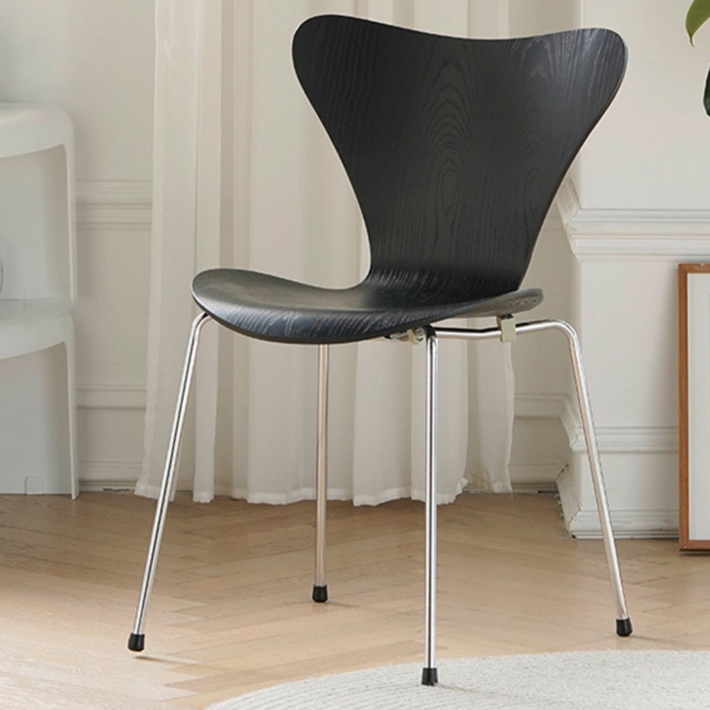 Solid Wood Armless Dining Chairs Contemporary Side Chair Set