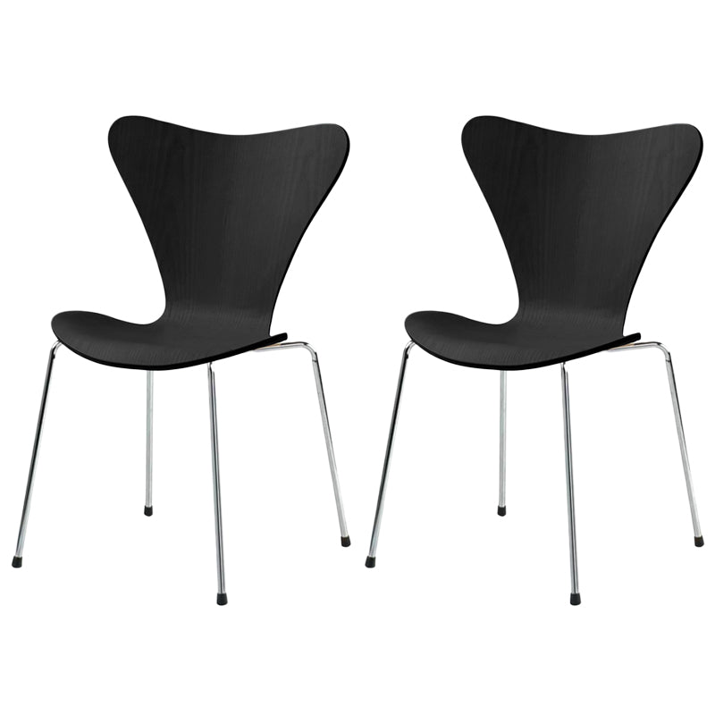 Solid Wood Armless Dining Chairs Contemporary Side Chair Set