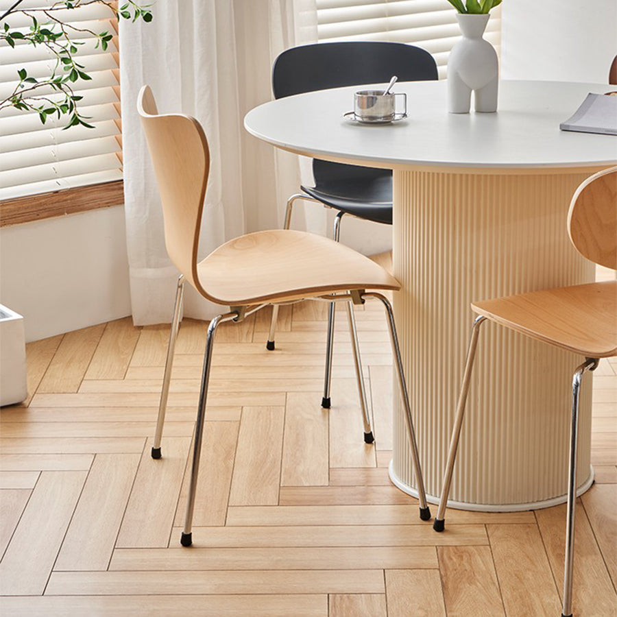 Solid Wood Armless Dining Chairs Contemporary Side Chair Set