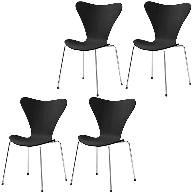 Solid Wood Armless Dining Chairs Contemporary Side Chair Set