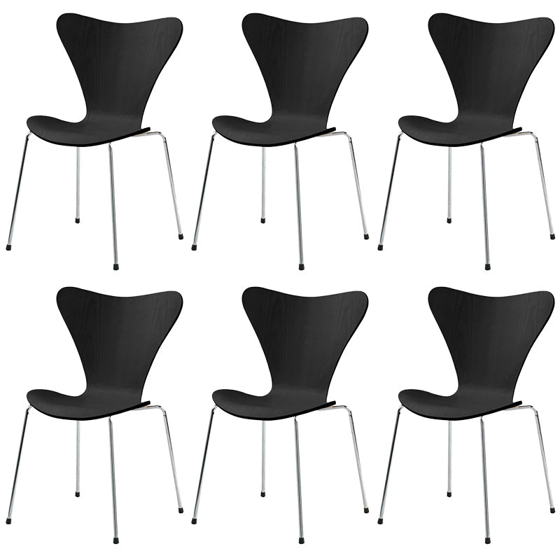 Solid Wood Armless Dining Chairs Contemporary Side Chair Set