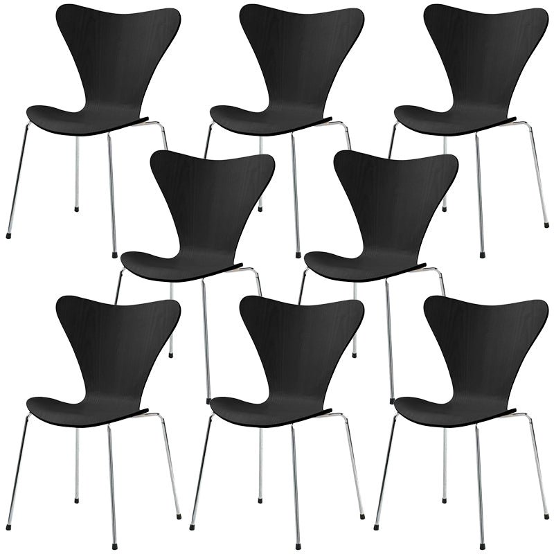Solid Wood Armless Dining Chairs Contemporary Side Chair Set