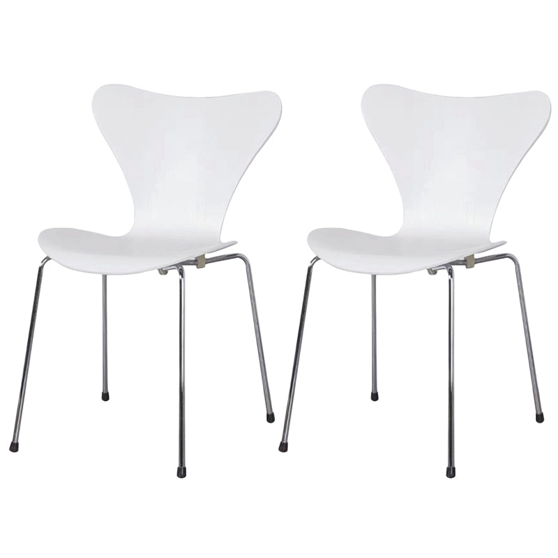 Solid Wood Armless Dining Chairs Contemporary Side Chair Set