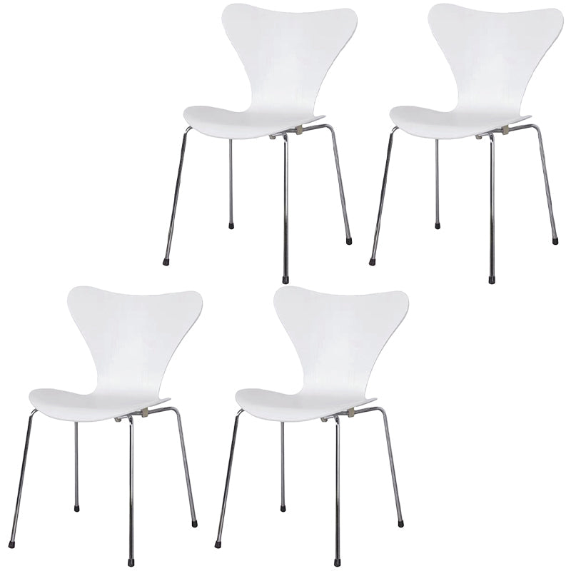 Solid Wood Armless Dining Chairs Contemporary Side Chair Set