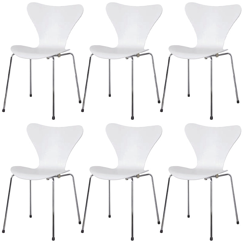 Solid Wood Armless Dining Chairs Contemporary Side Chair Set