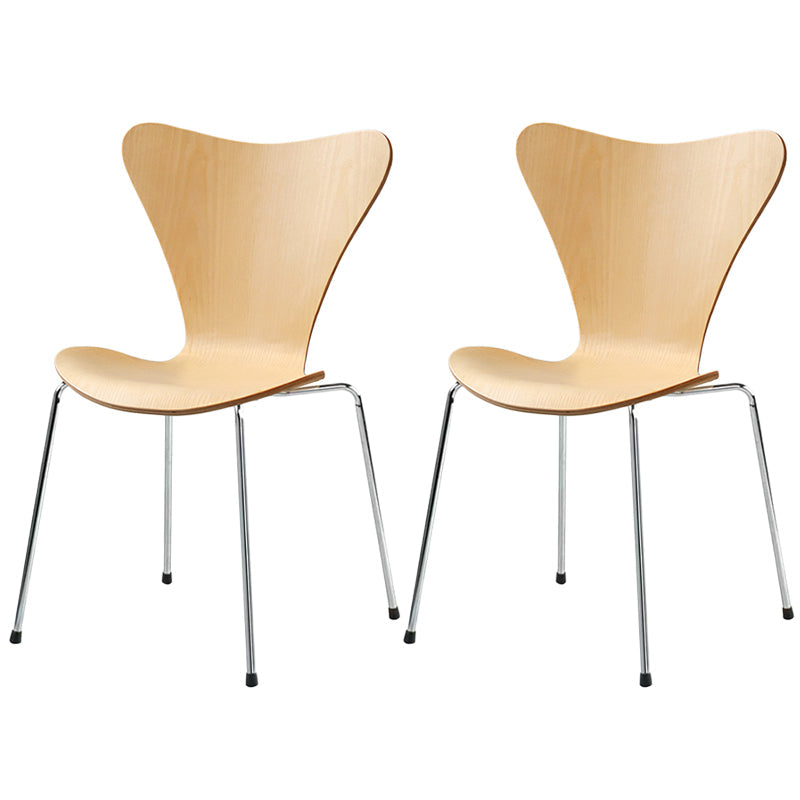 Solid Wood Armless Dining Chairs Contemporary Side Chair Set