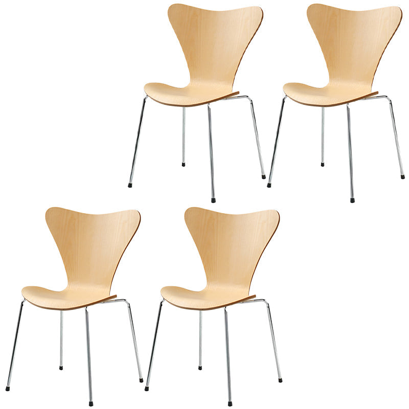 Solid Wood Armless Dining Chairs Contemporary Side Chair Set