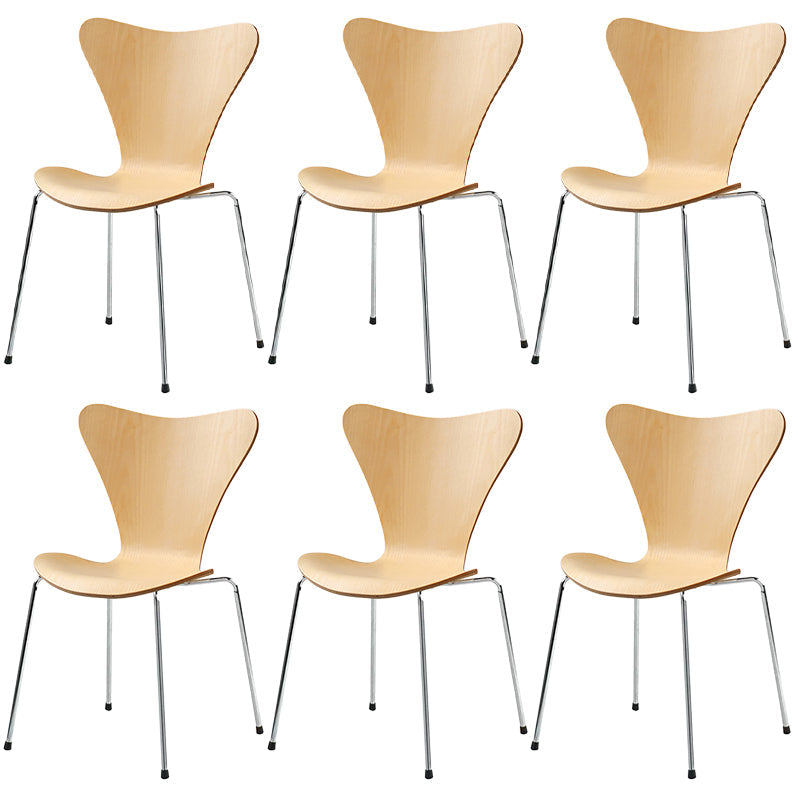 Solid Wood Armless Dining Chairs Contemporary Side Chair Set