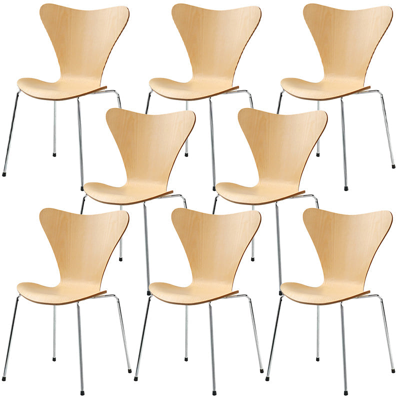 Solid Wood Armless Dining Chairs Contemporary Side Chair Set