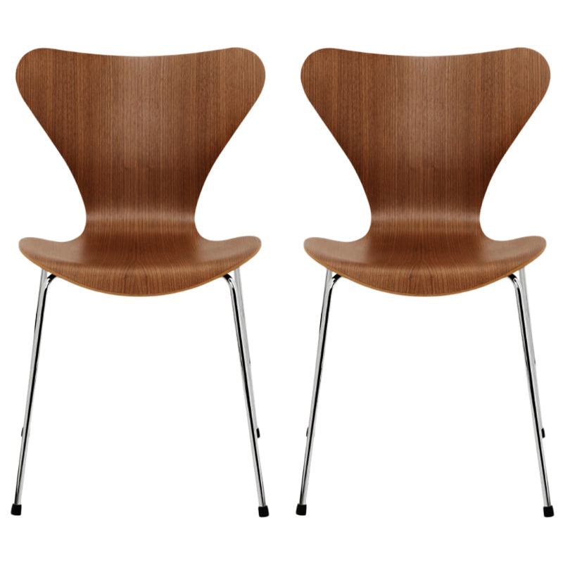 Solid Wood Armless Dining Chairs Contemporary Side Chair Set