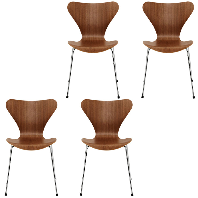Solid Wood Armless Dining Chairs Contemporary Side Chair Set