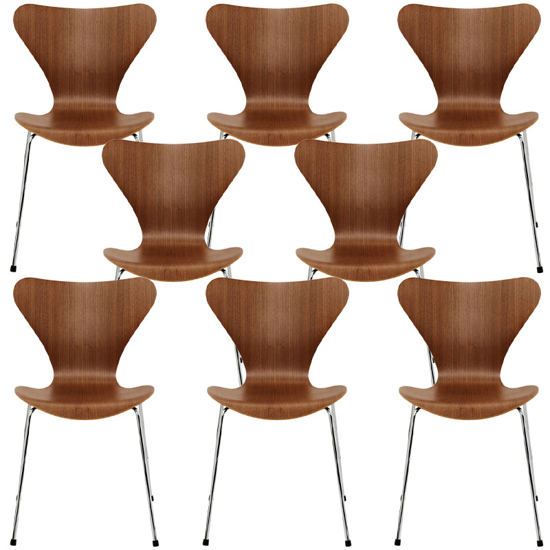 Solid Wood Armless Dining Chairs Contemporary Side Chair Set