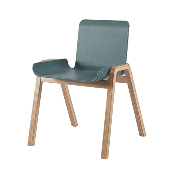 Contemporary Dining Plastic Chairs Armless Chair with Wood Legs for Home