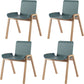 Contemporary Dining Plastic Chairs Armless Chair with Wood Legs for Home