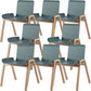 Contemporary Dining Plastic Chairs Armless Chair with Wood Legs for Home