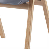 Contemporary Dining Plastic Chairs Armless Chair with Wood Legs for Home