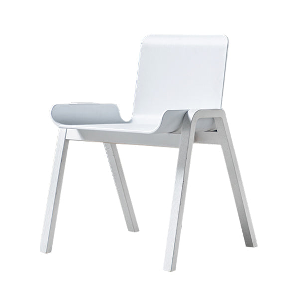 Contemporary Dining Plastic Chairs Armless Chair with Wood Legs for Home