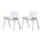 Contemporary Dining Plastic Chairs Armless Chair with Wood Legs for Home