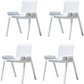 Contemporary Dining Plastic Chairs Armless Chair with Wood Legs for Home