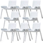 Contemporary Dining Plastic Chairs Armless Chair with Wood Legs for Home