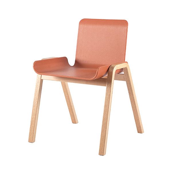 Contemporary Dining Plastic Chairs Armless Chair with Wood Legs for Home