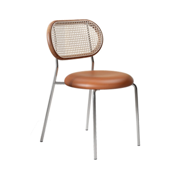 Contemporary Dining Chair Armless Chair with Metal Legs for Home