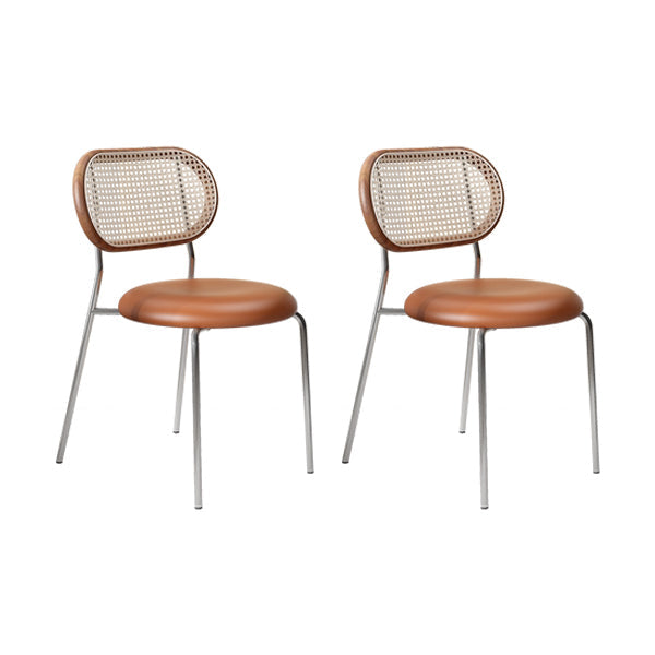 Contemporary Dining Chair Armless Chair with Metal Legs for Home