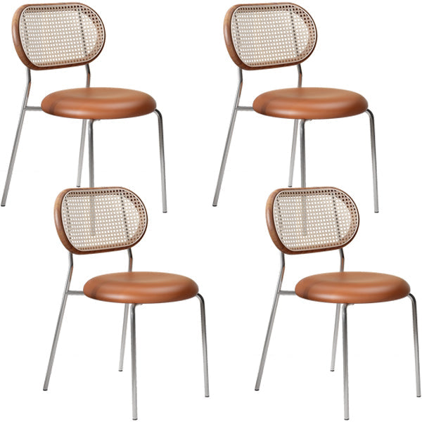 Contemporary Dining Chair Armless Chair with Metal Legs for Home