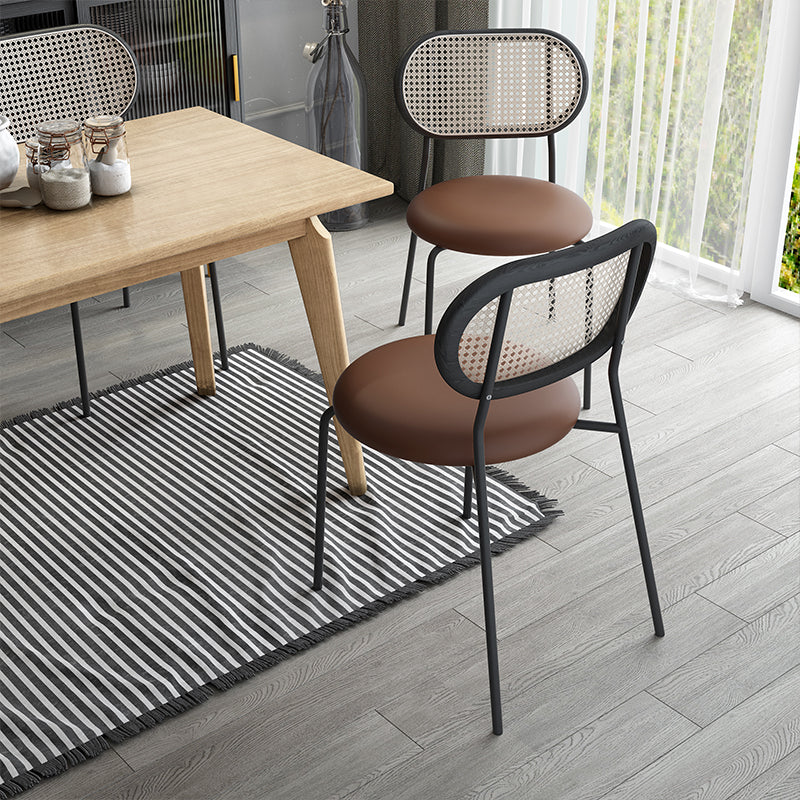 Contemporary Dining Chair Armless Chair with Metal Legs for Home